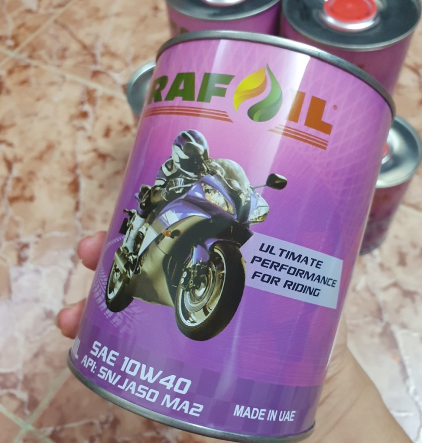 THÙNG Nhớt  RAFOIL 10W40 800ml - LON TRÒN - FULLY SYNTHETIC - Made in UAE (Ả Rập)