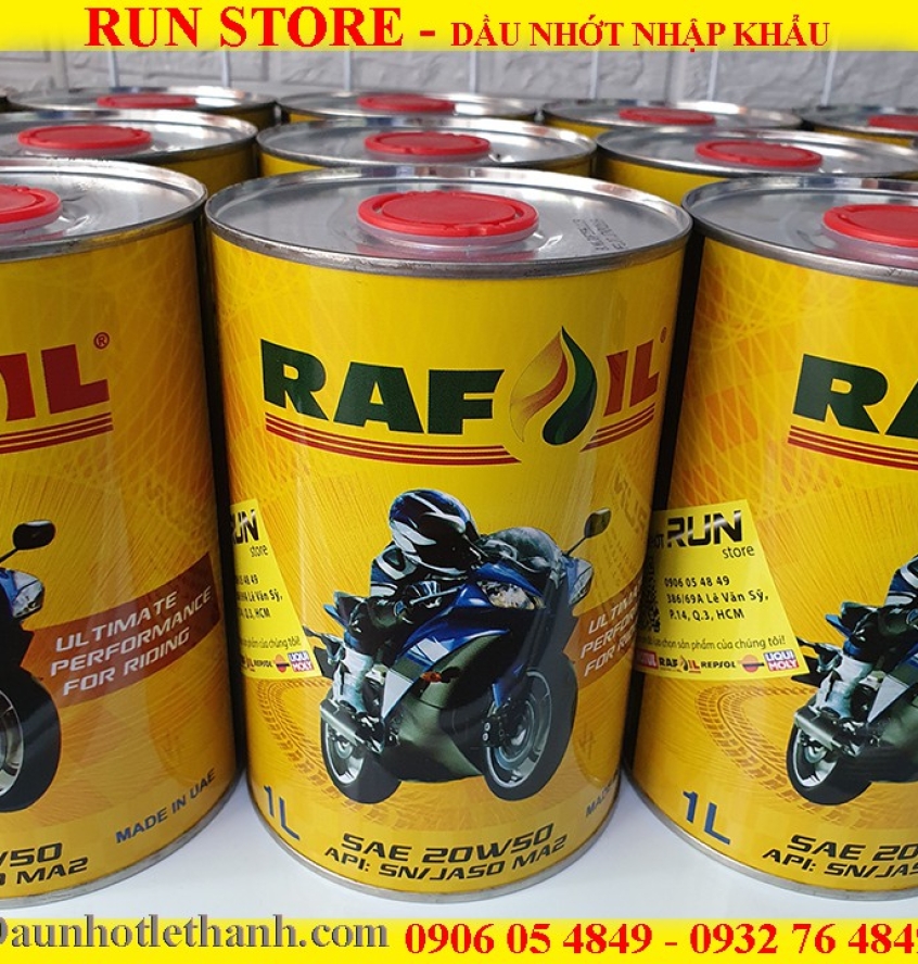 THÙNG Nhớt Tổng Hợp RAFOIL EXE 4T 20W50 1000ml – Nhớt Tổng Hợp Nhập Khẩu Dubai – Hàng Chính Hãng