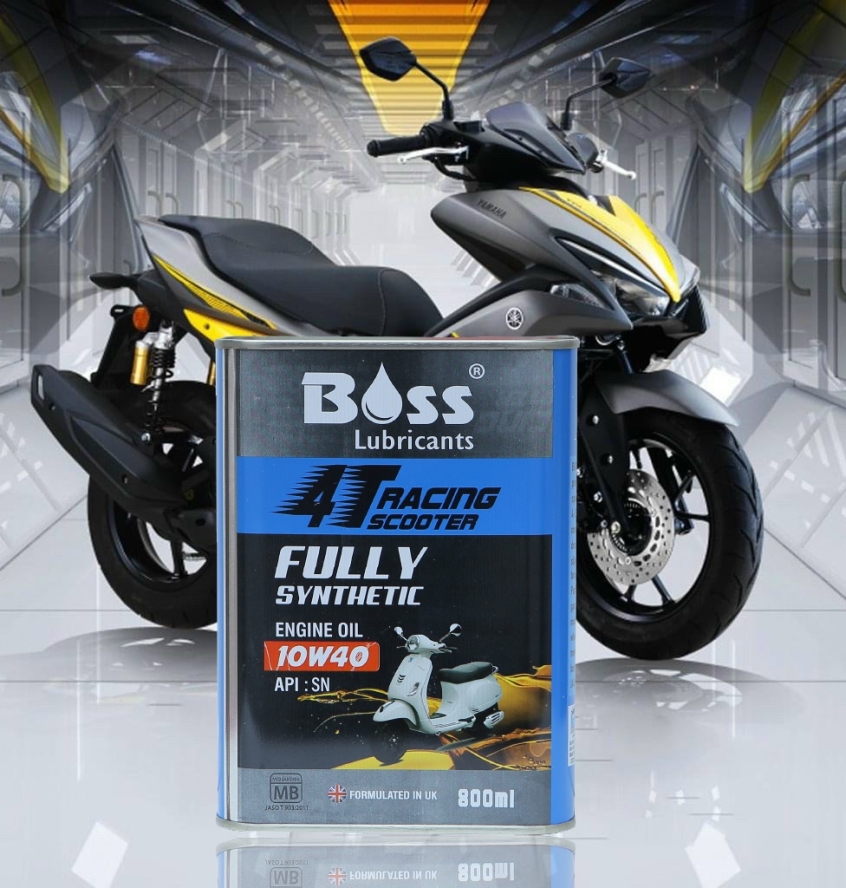 THÙNG Nhớt TỔNG HỢP XE TAY GA BOSS RACING Scooter 4T 10W40 Fully Synthetic 800ml - nhớt xe tay ga