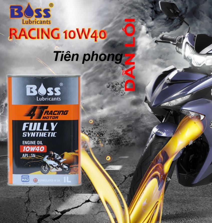 THÙNG Nhớt  BOSS RACING Motor 4T 10W40 MA2 1000ml - Fully Synthetic LUBRICANTS