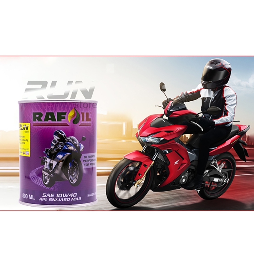 THÙNG Nhớt  RAFOIL 10W40 800ml - LON TRÒN - FULLY SYNTHETIC - Made in UAE (Ả Rập)