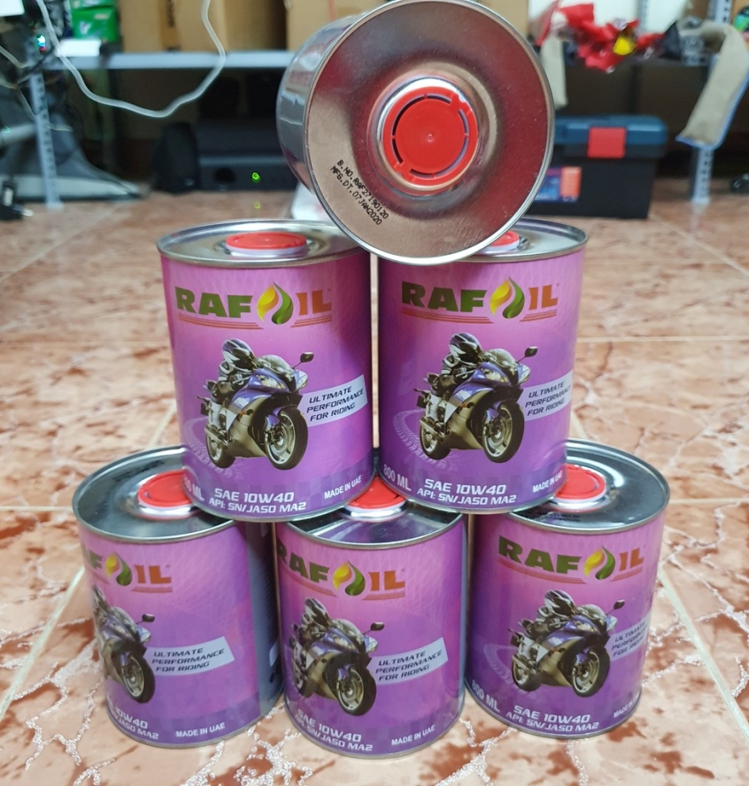 THÙNG Nhớt  RAFOIL 10W40 800ml - LON TRÒN - FULLY SYNTHETIC - Made in UAE (Ả Rập)