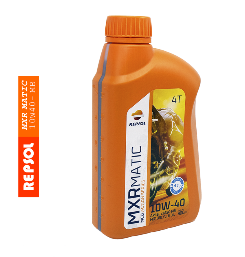 THÙNG Nhớt Repsol MXR MATIC 10W40 800ml JASO MB -  dành cho xe tay ga - Nhớt khoáng Repsol Made In INDONESIA VISCOSITY INDEX 148