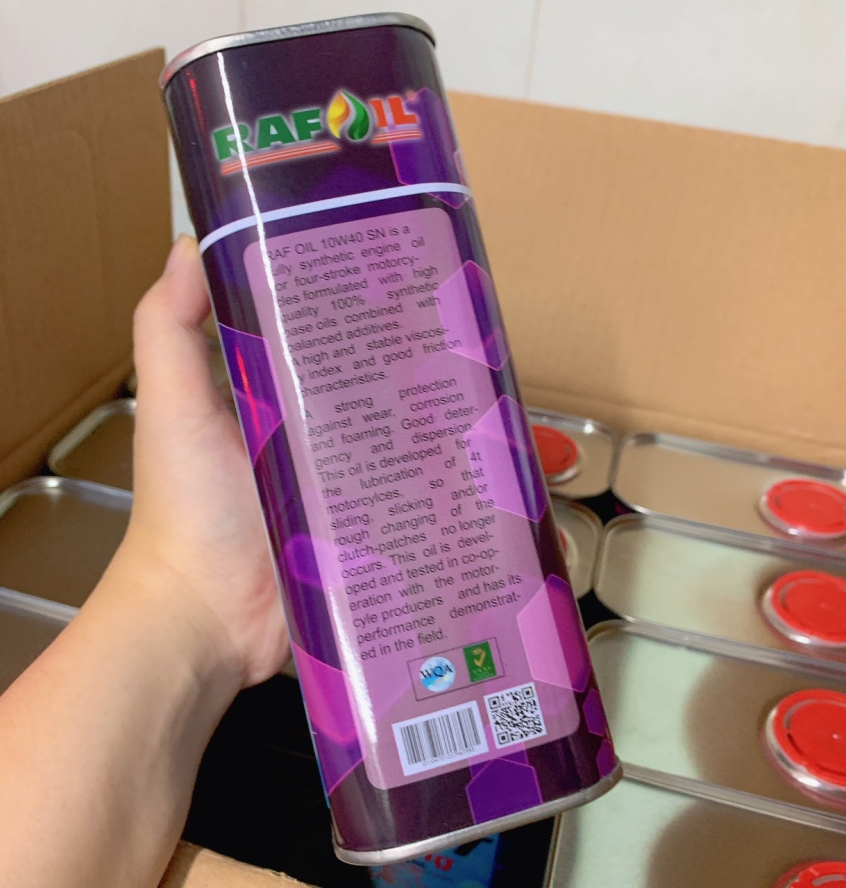 THÙNG Nhớt Rafoil Racing 10W40 MA2 (800ML) Double Ester dành cho xe tay ga, xe số côn tay. Mẫu mới 2023 (LON VUÔNG)