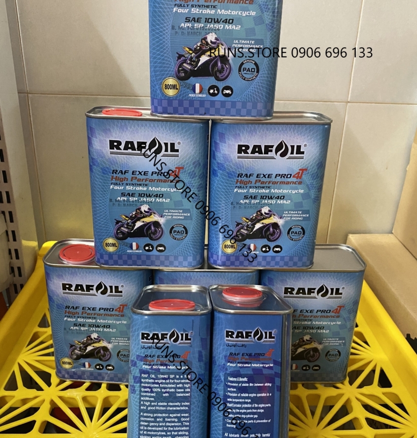 THÙNG Nhớt tổng hợp Rafoil PRO High Performance 10W40 API: SP JASO MA2 1000ML  xe tay ga, xe số côn tay. Nhập khẩu U.A.E