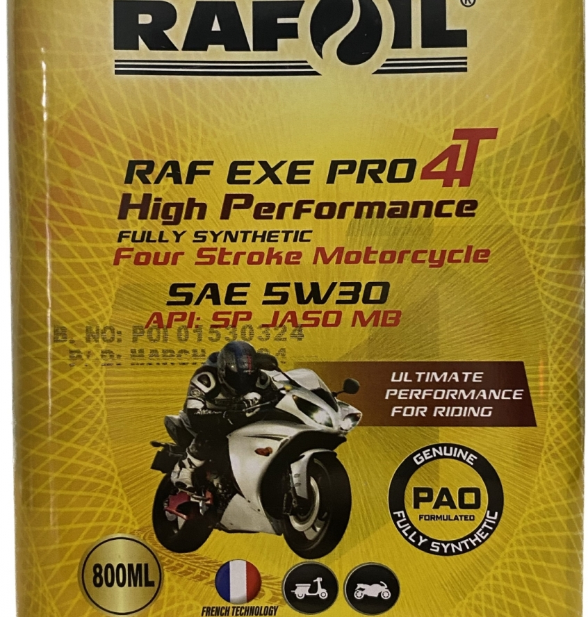 THÙNG Nhớt tổng hợp Rafoil PRO 5W30 API: SP JASO MB 800ML cho xe tay ga Nhập khẩu UAE