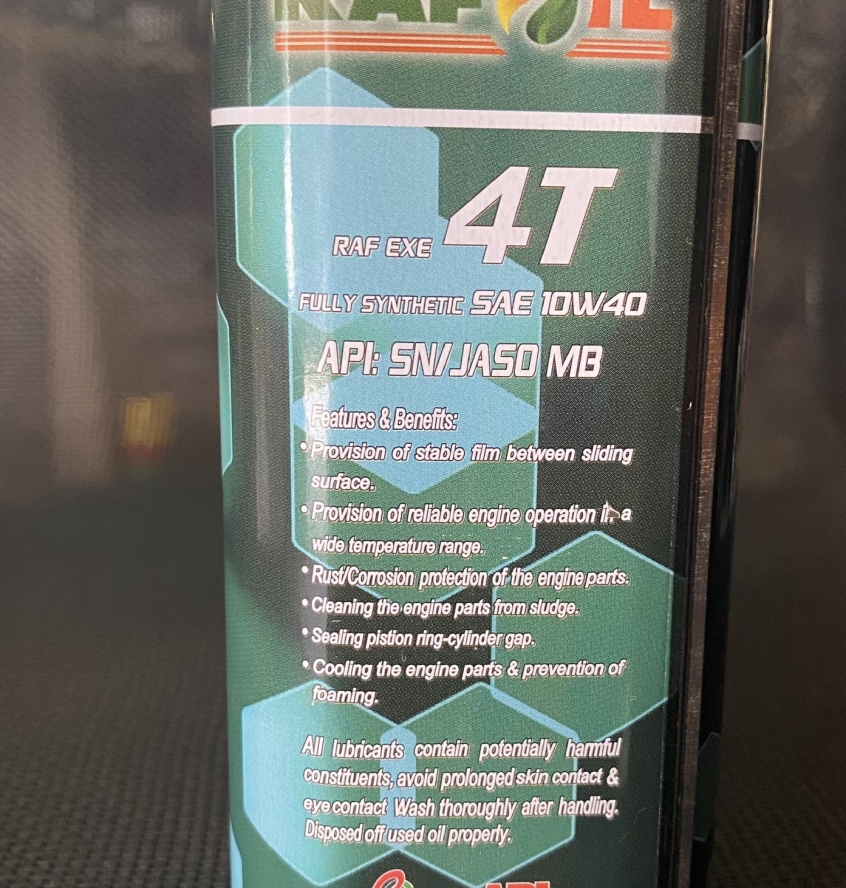 Thùng Nhớt RAFOIL Scooter 4T 10W40 SN MB (800ML)x12 lon (LON VUÔNG) dành cho xe ga nhập khẩu UAE