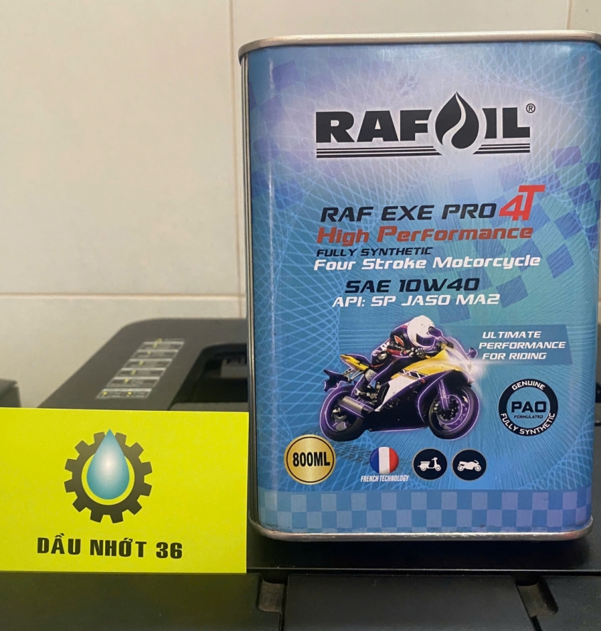 THÙNG Nhớt tổng hợp Rafoil PRO High Performance 10W40 API: SP JASO MA2 800ML  xe tay ga, xe số côn tay. Nhập khẩu UAE